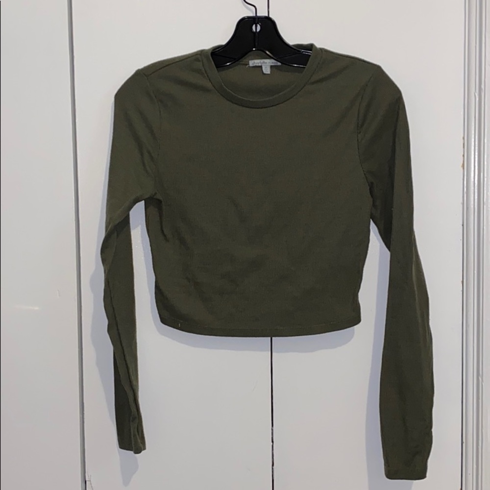 Charlotte rouse olive green crop top